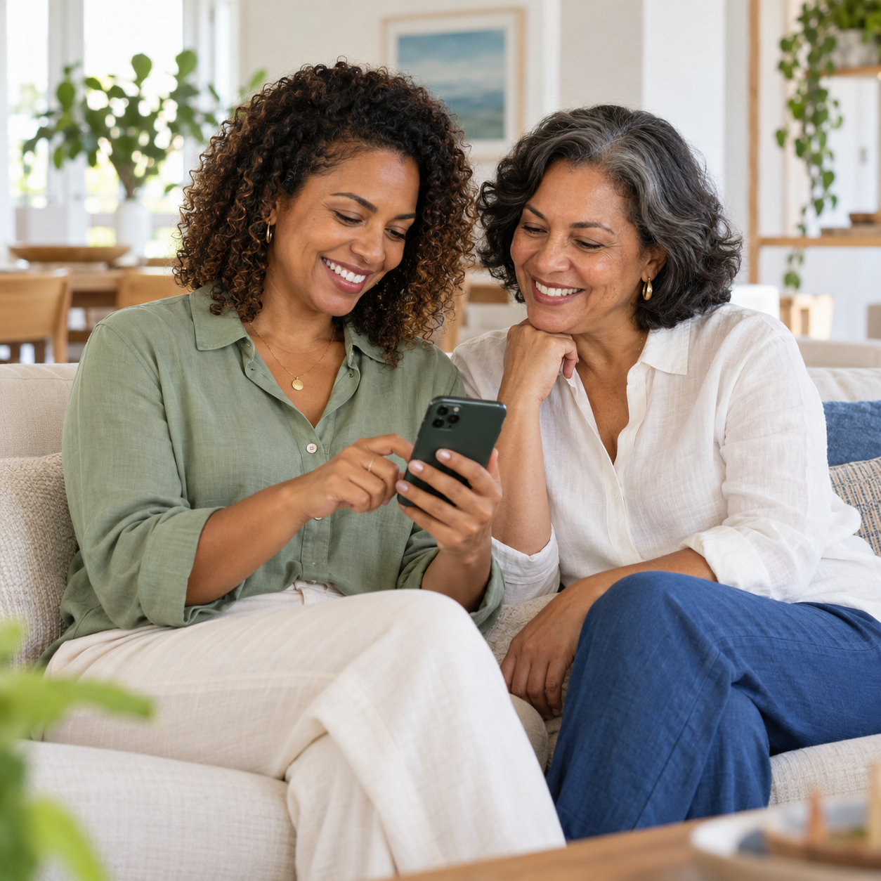 Imagem ilustrativa de duas pessoas conversando sobre um celular